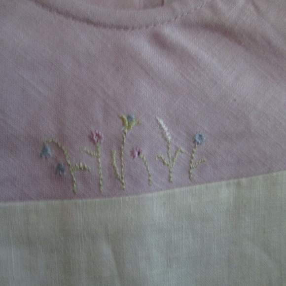 Girls 2pc Ivory/Lilac Embroidered Top/Pants Set - Picture 2 of 7